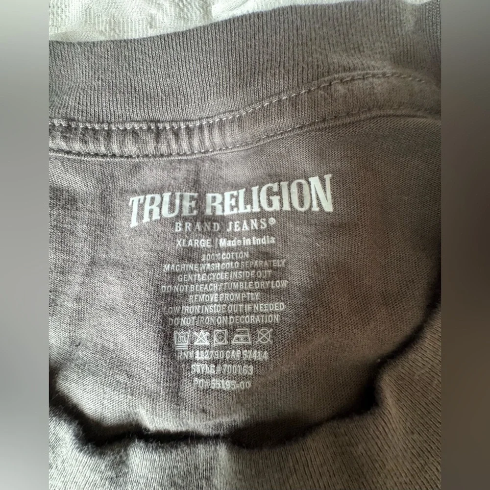 True Religion Grey Short Sleeve Tee with Logo XL
